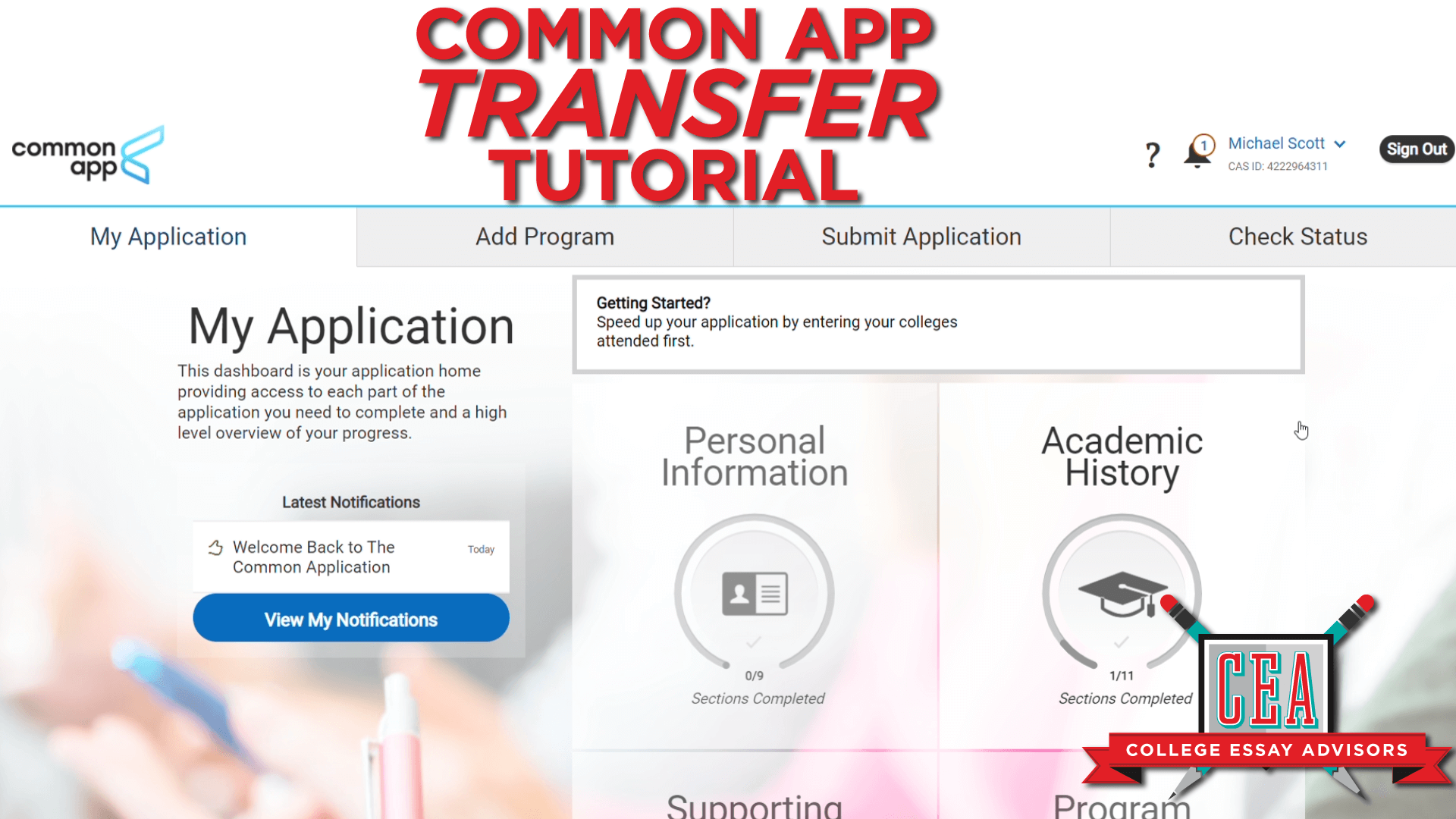 CEA’s Common App TRANSFER Tutorial!