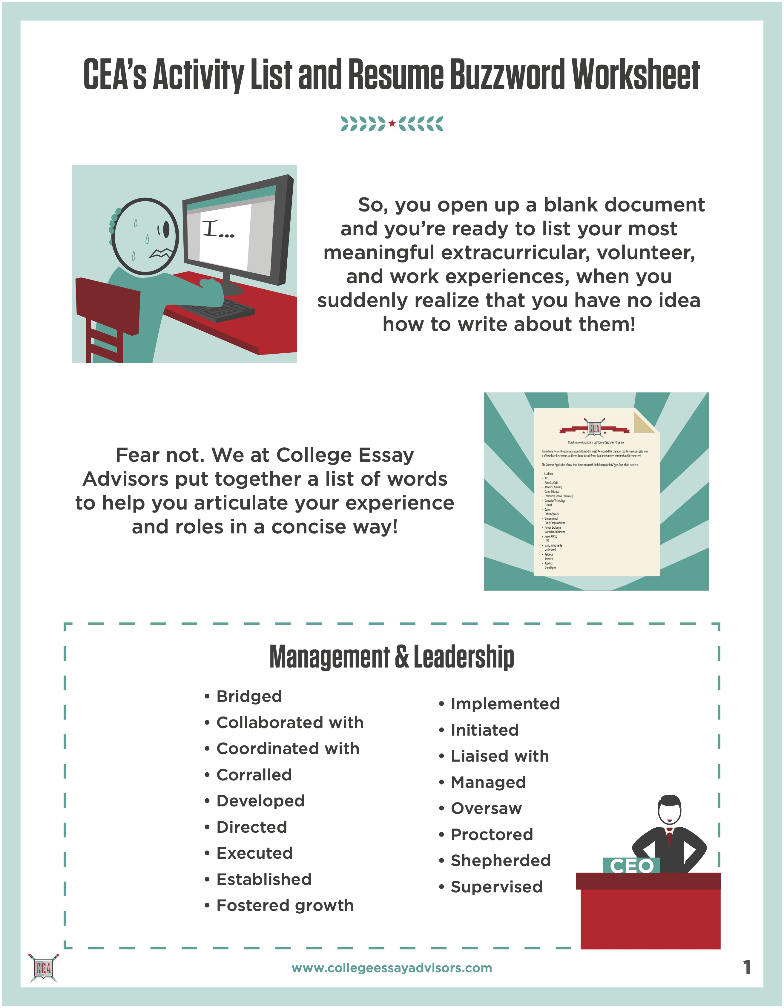 Activity List Buzzwords