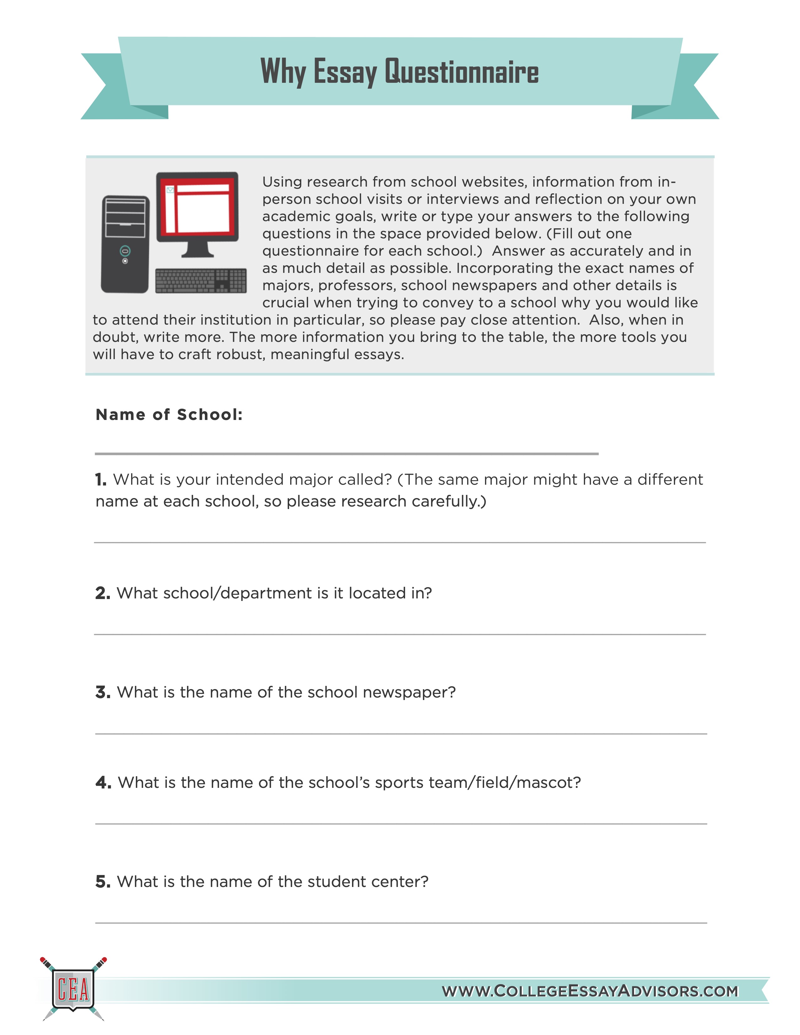 Why Essay Questionnaire